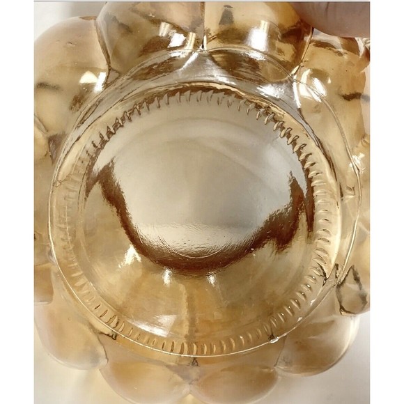 Pumpkin Orange Glass Candy Dish / Candle Holder With Burlap Bow Fall Autumn - Picture 6 of 6